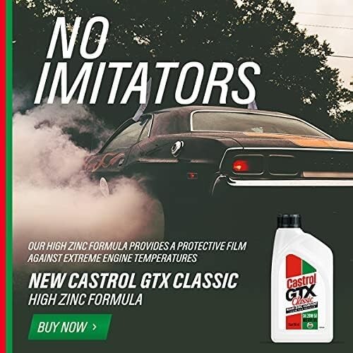 Castrol GTX Classic 20W-50 Conventional Motor Oil, 5 Quart, Pack of 3, High Zinc