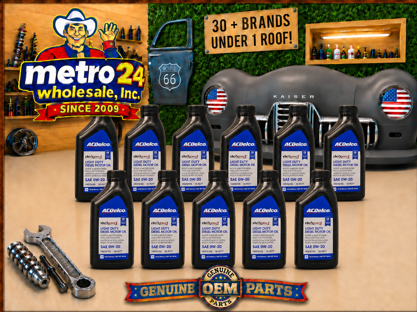 (11) AC DELCO LIGHT DIESEL MOTOR OIL DURAMAX SAE 0W-20 DEXOS D 19370138 10-9277