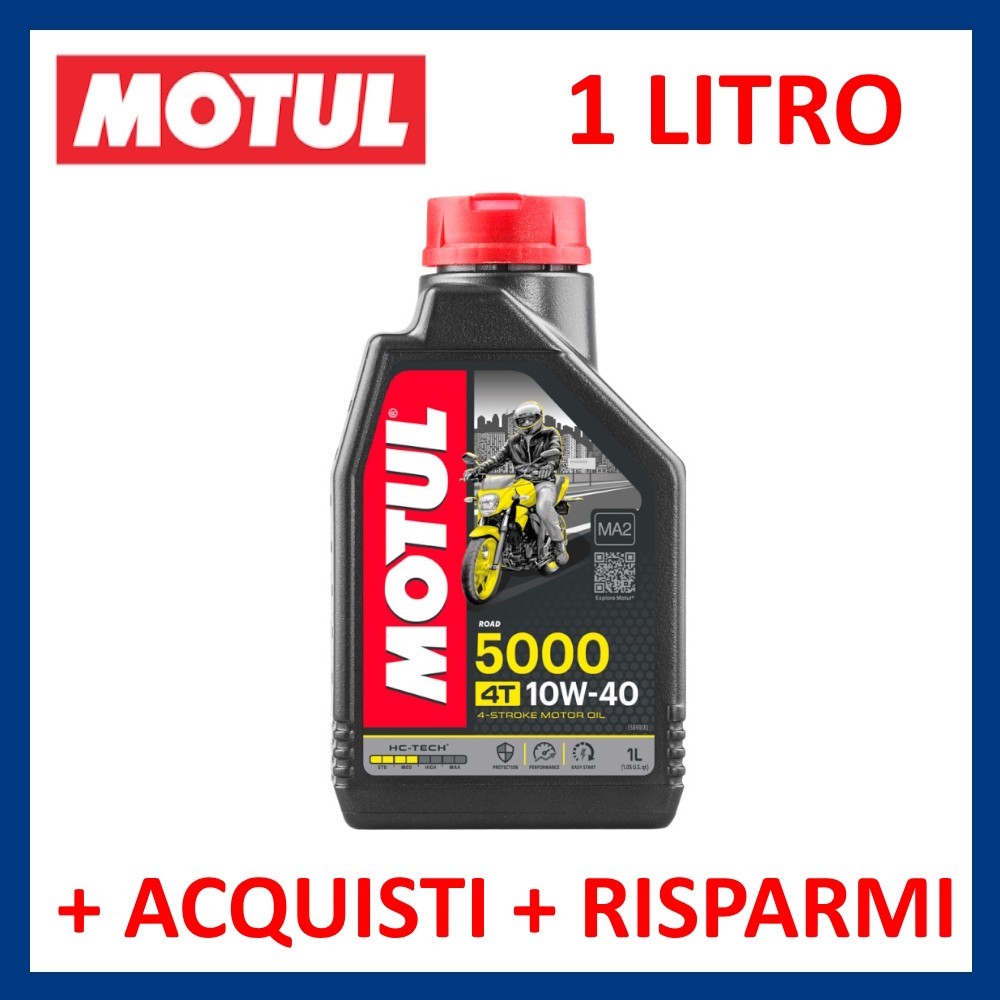 Motul 5000 SAE 10w40 Semi-Synthetic 1 Liter 4 Stroke Motorcycle Scooter Quad Engine Oil