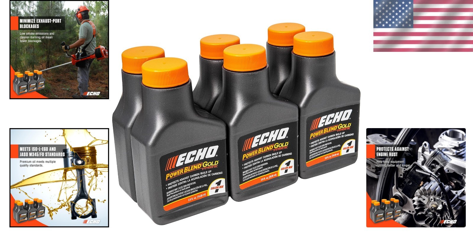 Power Blend Gold 2-Stroke Oil for Outdoor Tools – 50:1 Mix for Clean Performance