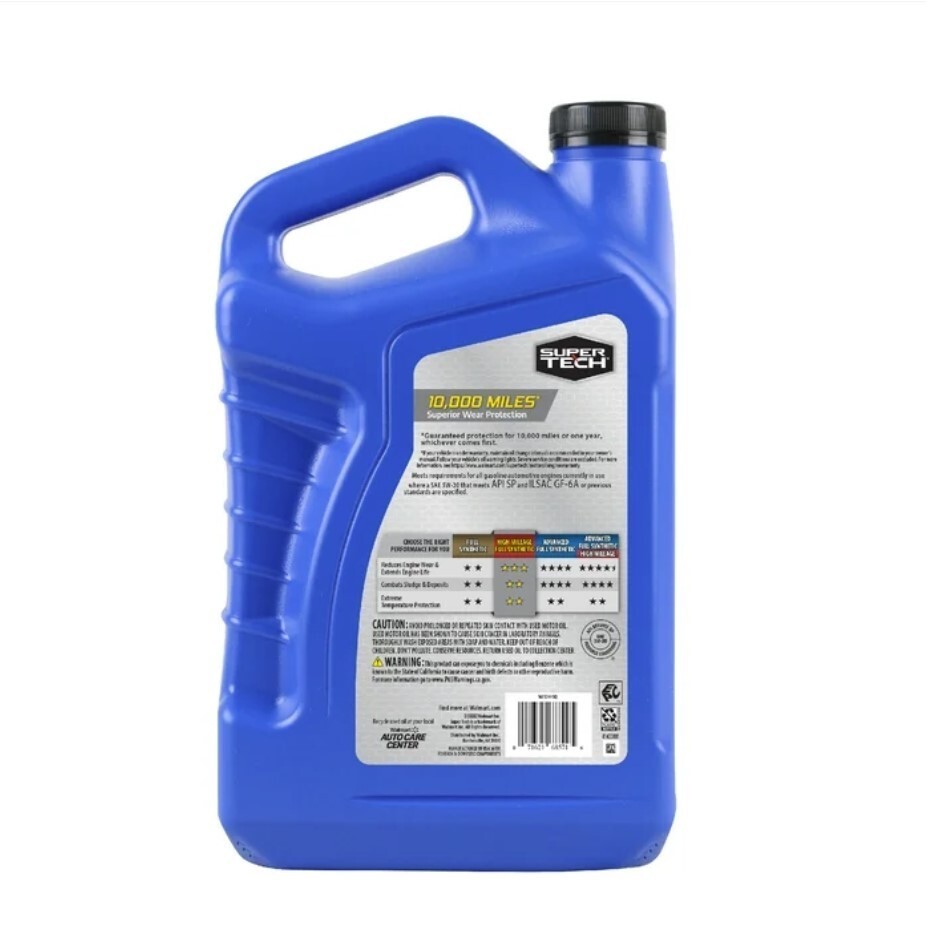 Super Tech High Mileage Full Synthetic SAE 5W-20 Motor Oil, 5 Quarts