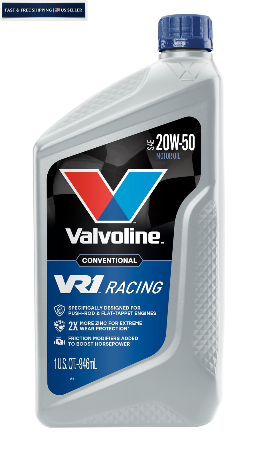 Valvoline VR1 Racing SAE 20W-50 Motor Oil 1 QT, 1 Qt, Case of 6,