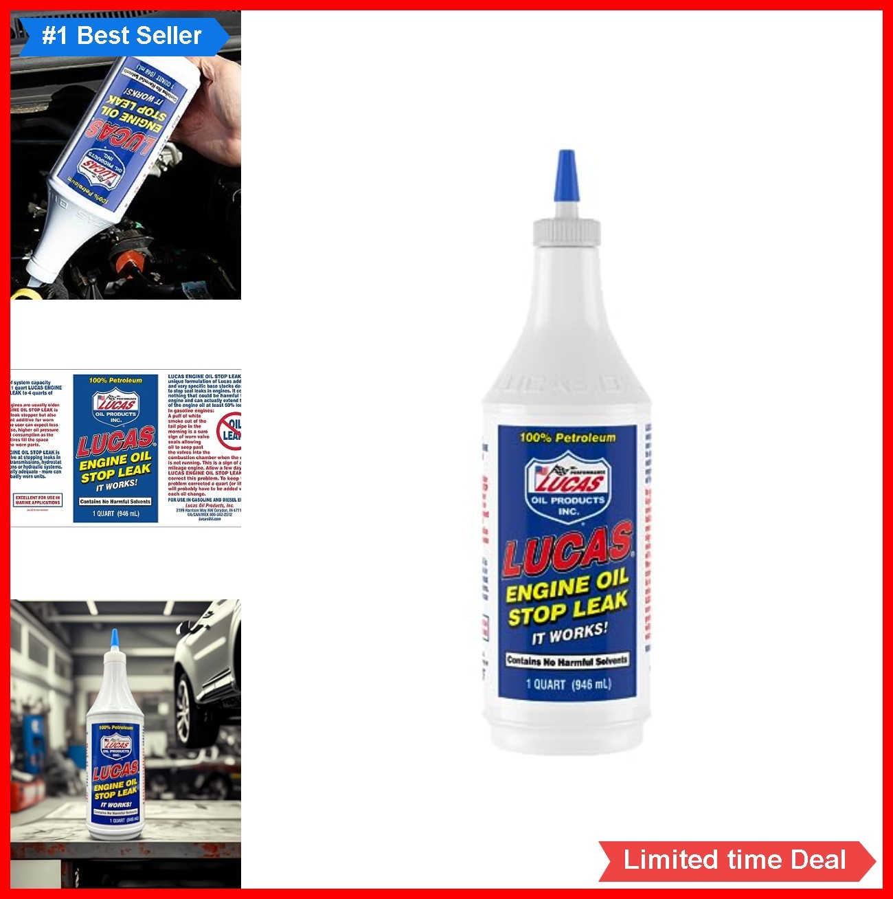Engine Oil Stop Leak 1 Quart Reduces Noise Consumption Seals for Universal Car