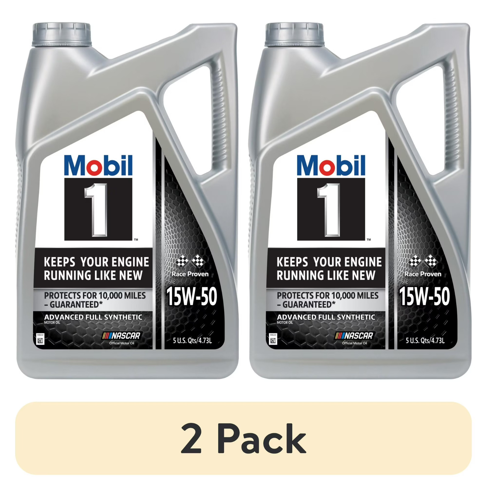 (2 pack) Mobil 1 Advanced Full Synthetic Motor Oil 15W-50, 5 Quart