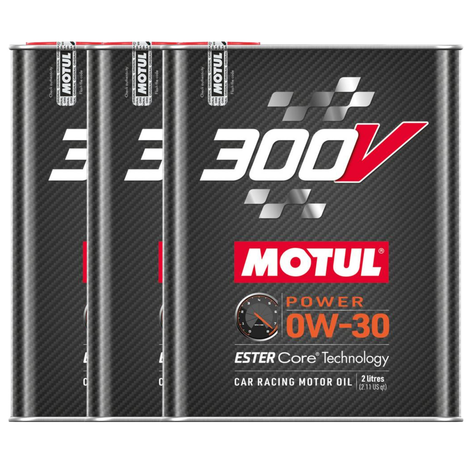 Motul 300V 0W30 POWER 100% Synthetic Engine Oil 110856 2L 3 Pack