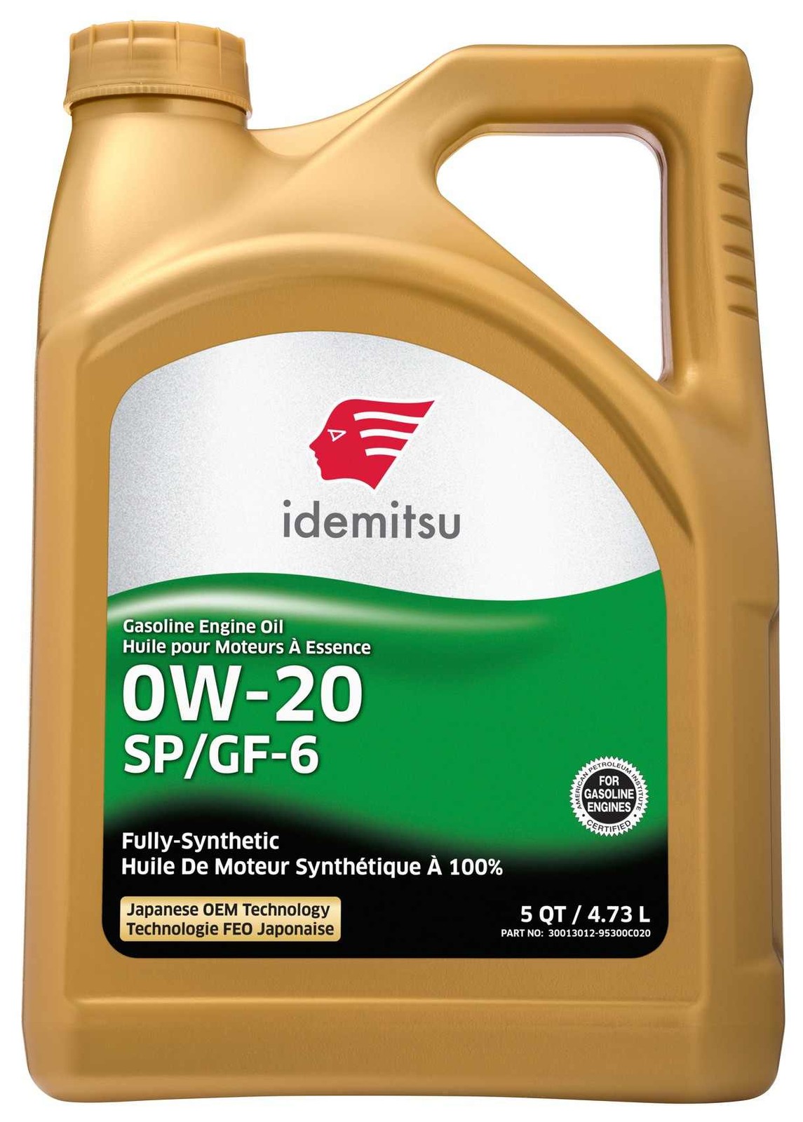 5 Quarts Idemitsu 30015203-95300C020 Full Synthetic 0W-20 Engine Oil SP/GF-6