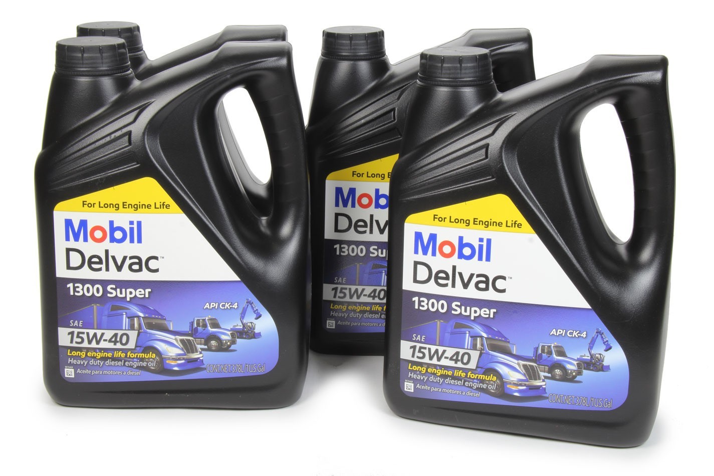Mobil Delvac 122492 Motor Oil 1300 Super 15W-40 Pack of 4 Gallons