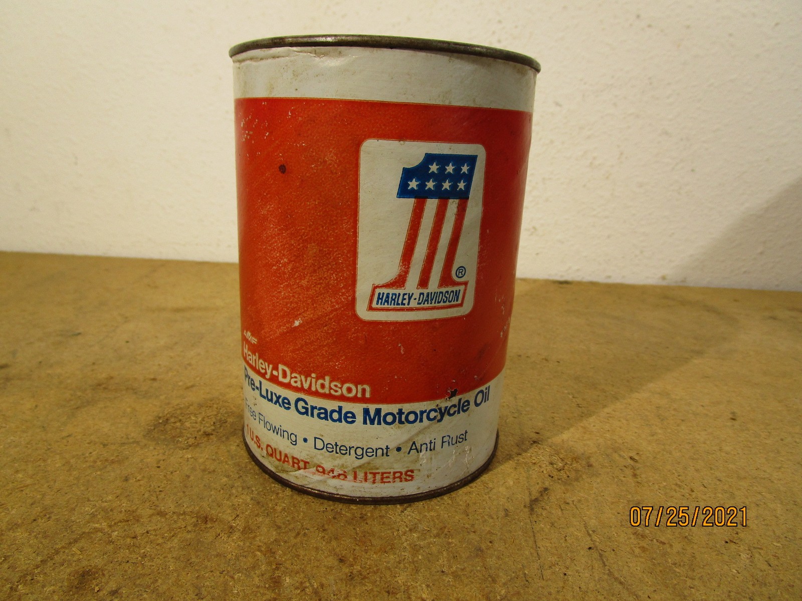 Vintage Harley Davidson AMF Pre Luxe Grade Motorcycle Oil Full Can