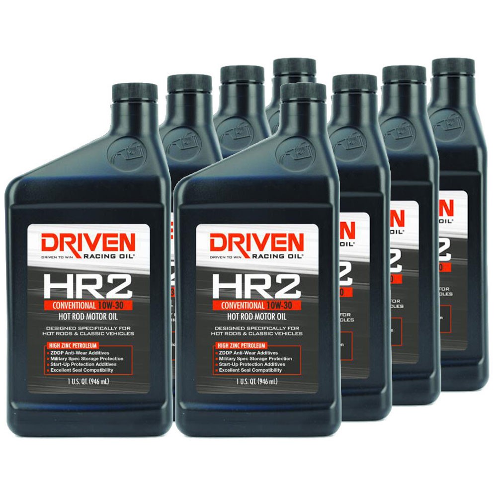 Driven Racing Oil 02006, HR2 Hot Rod Oil, Conventional 10W-30, 8 Quarts