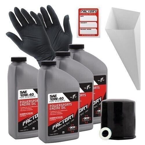 Factory Racing Parts 10W40 4Qt Oil Change Kit For Kawasaki ZX1000 VN900 VN1500