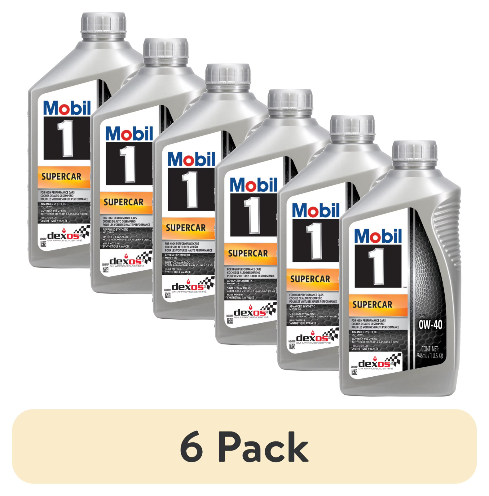 (6 pack) Mobil 1 Supercar Advanced Full Synthetic Motor Oil 0W-40