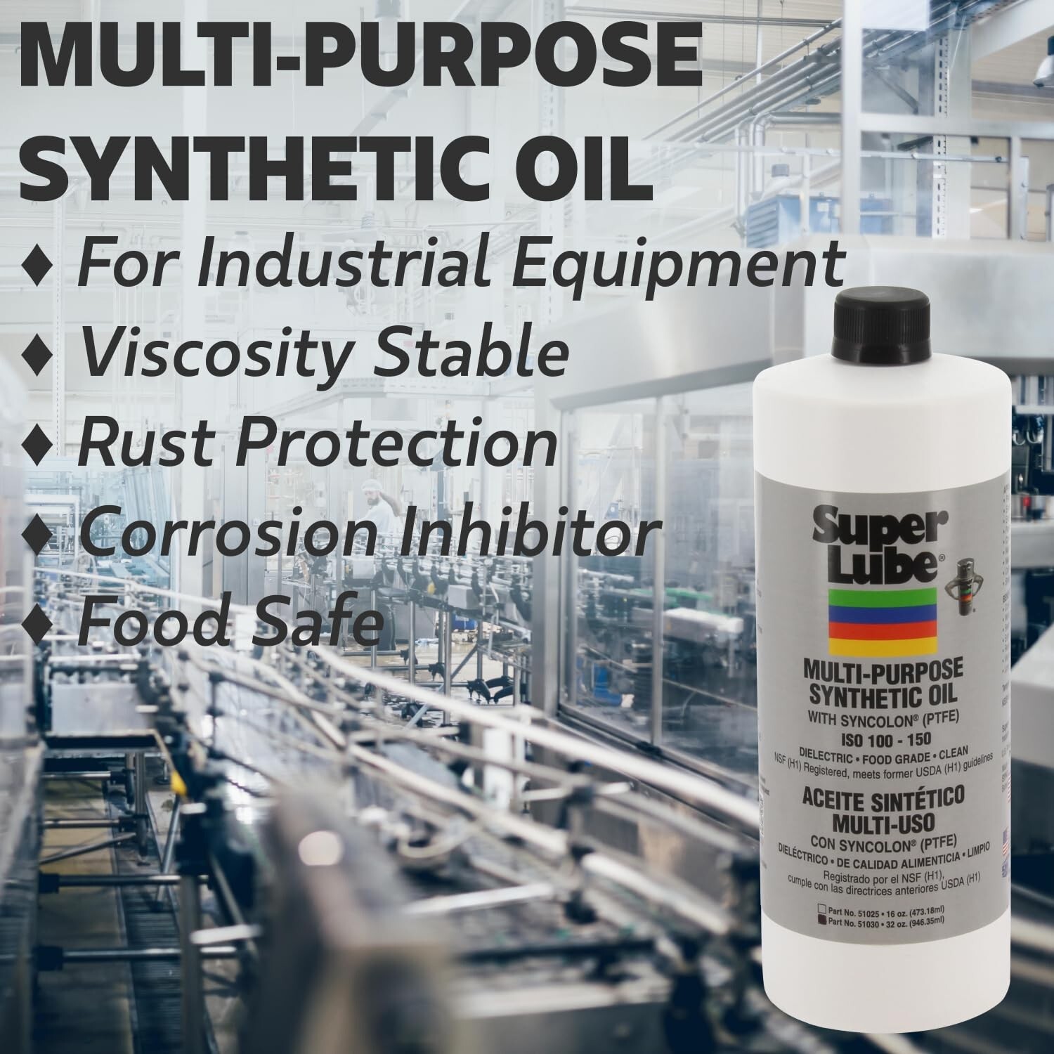 8oz Synthetic Oil – NSF Certified for Industrial Machinery Protection