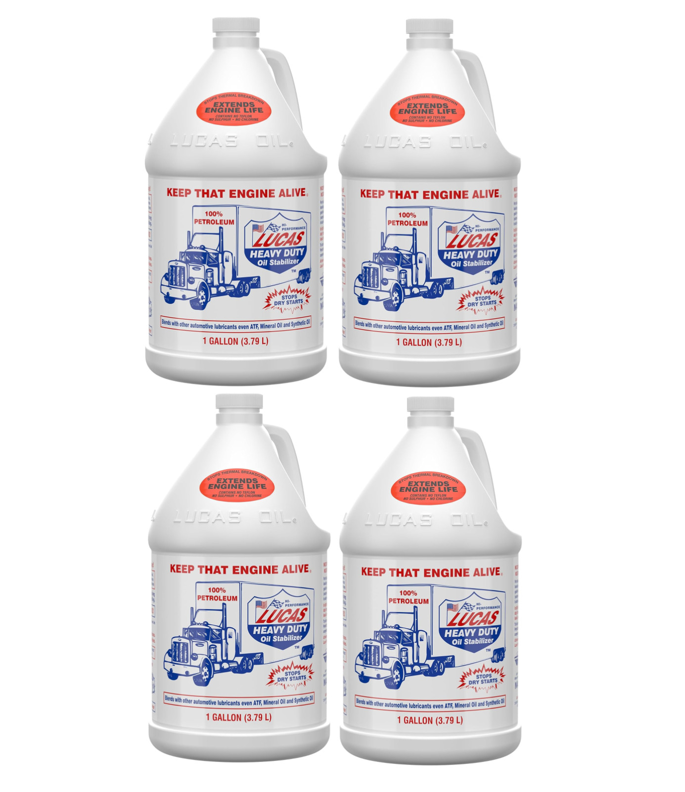 Pack of 4 Lucas Oil 10002 Heavy Duty Oil Stabilizer – 1 Gallon