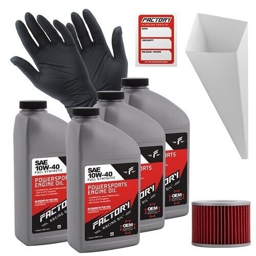 Factory Racing Parts SAE 10W-40 4qt Oil Change Kit Fits Kawasaki ZG1000 Concours
