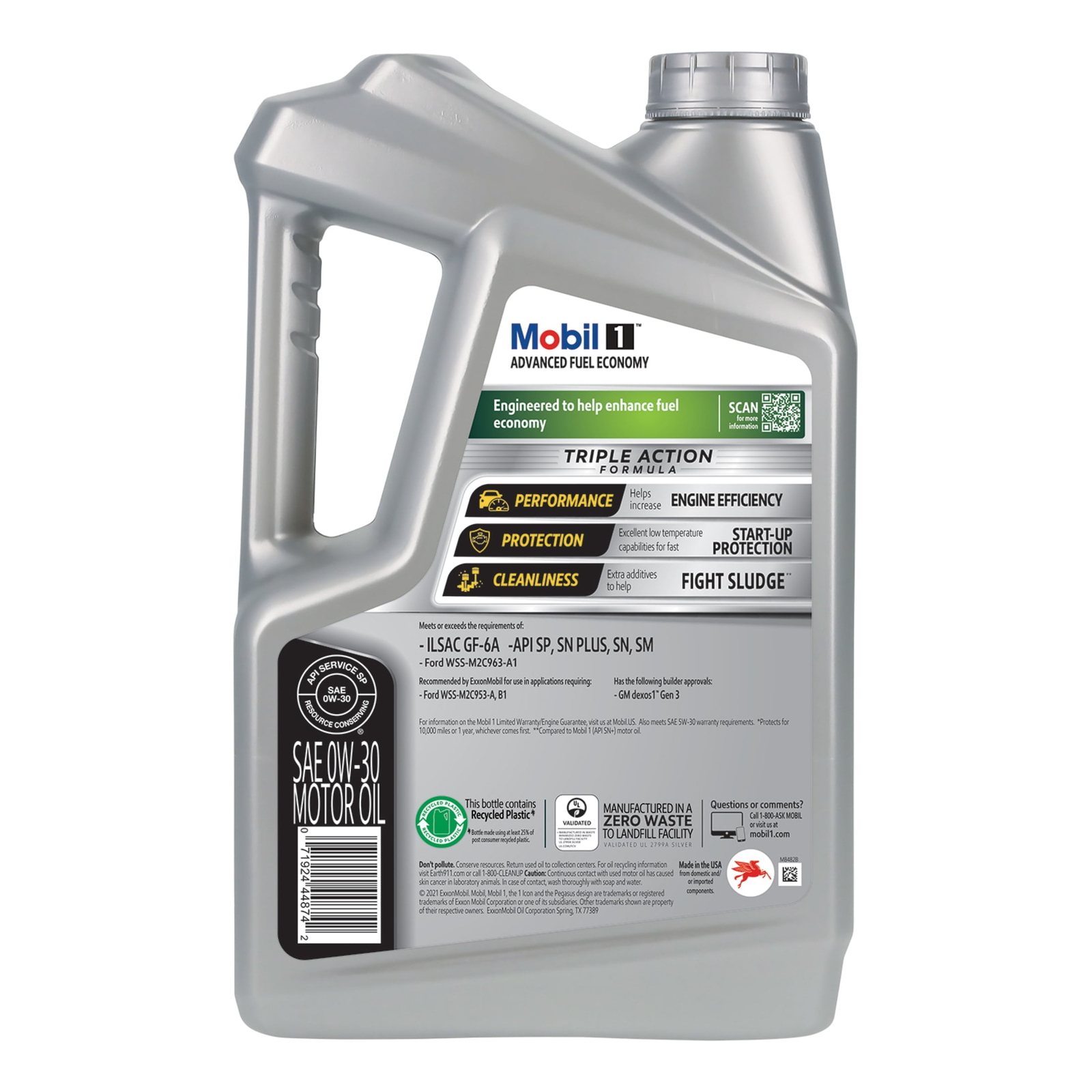 Mobil 1 Advanced Fuel Economy Full Synthetic Motor Oil 0W-30, 5 Quart Motor Oil