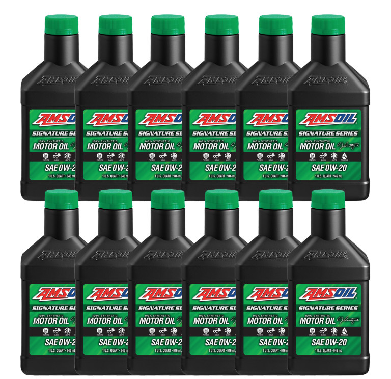 Amsoil Signature Series 0W-20 100% Synthetic Motor Oil, 1 Case, 12 Quarts