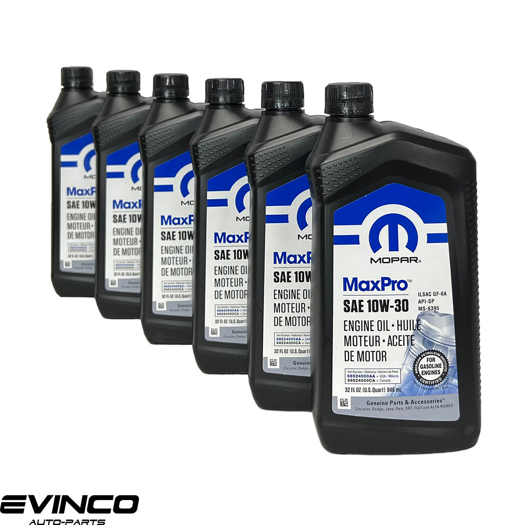 Mopar Maxpro 10W30 Motor Oil ILSAC GF-6A API-SP MS-6395 Case 6 quarts