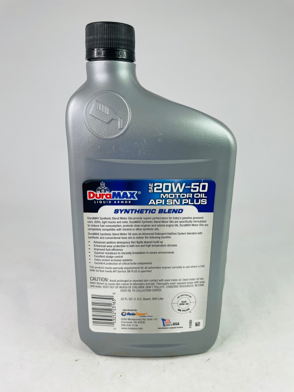 Duramax Liquid Armor Synthetic Blend SAE 20W-50 Motor Oil 1 Qt/946 ml Pack of 8
