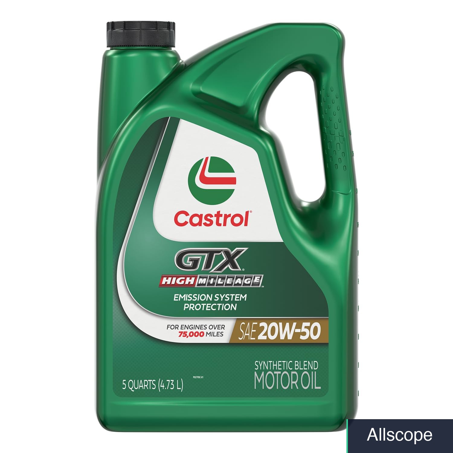 Motor Oil 20W-50 High Mileage Synthetic Blend 5 Quarts Automotive