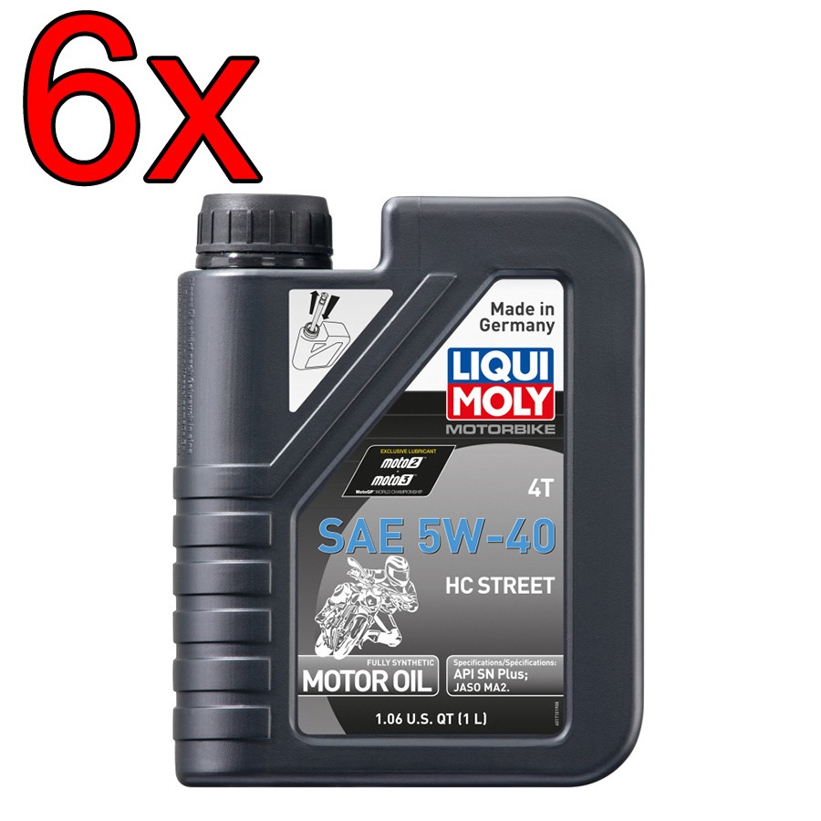 [Case of 6] LIQUI MOLY Motorbike 4T Street SAE 5W-40 Engine Motor Oil 1L