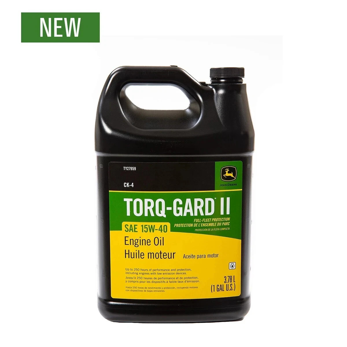 John Deere Torq-Gard II 15w40 CK-4 Diesel Oil TY27959 3×1 Gallon