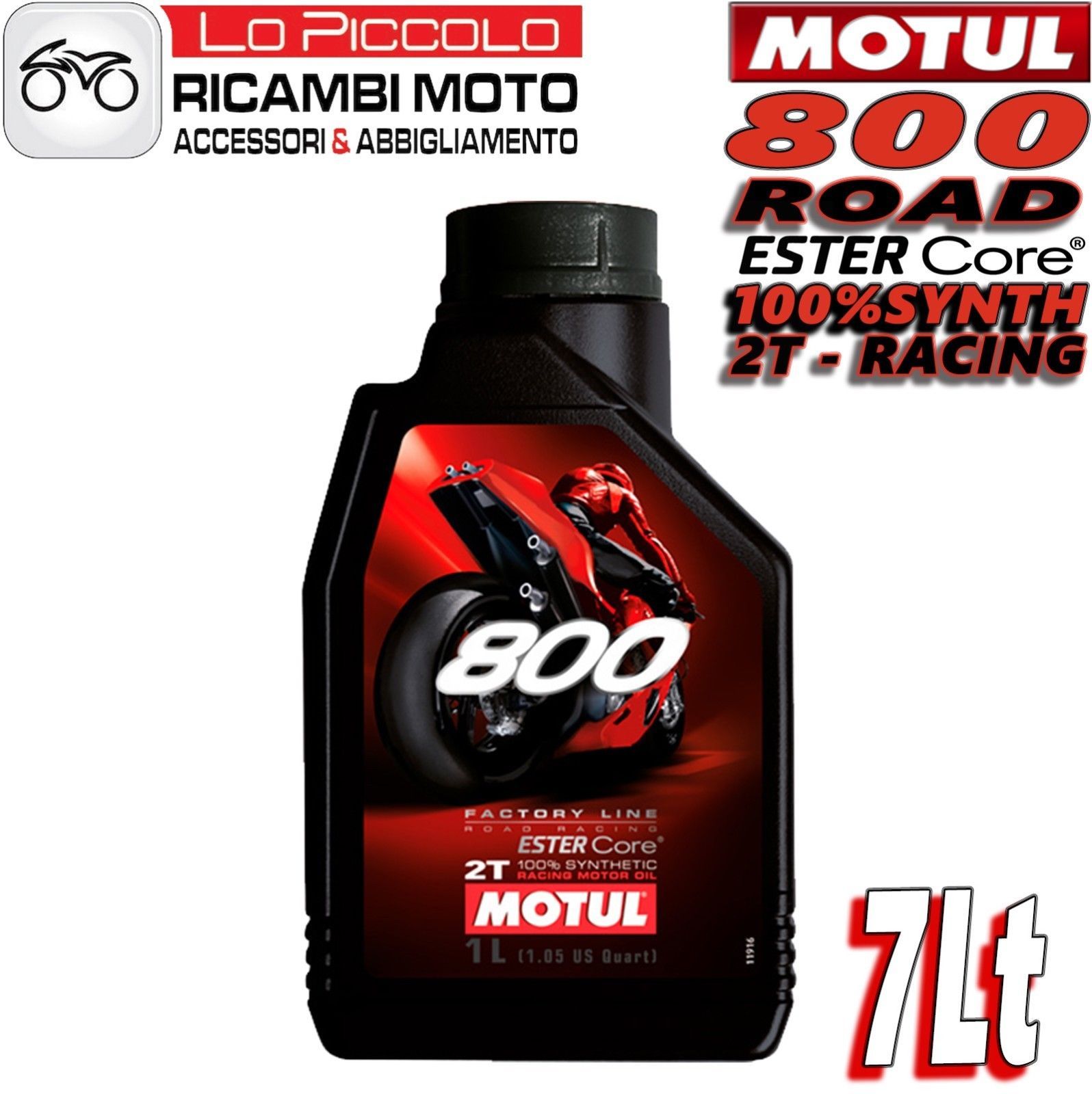 MOTUL 800 2T ROAD FACTORY LINE 100% SYNTHETIC ESTER CORE RACING BLEND 7 LITRE
