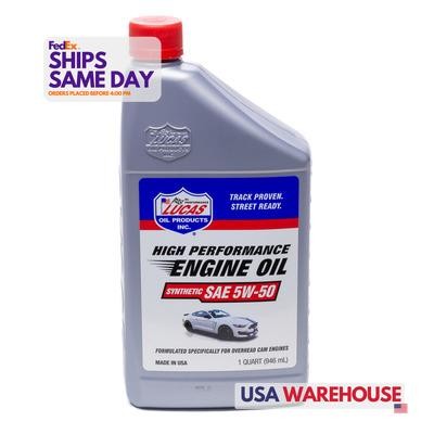 Lucas Oil LUC10101, One Synthetic Sae 5W50 Oil 1 Quart Performance Racing Parts