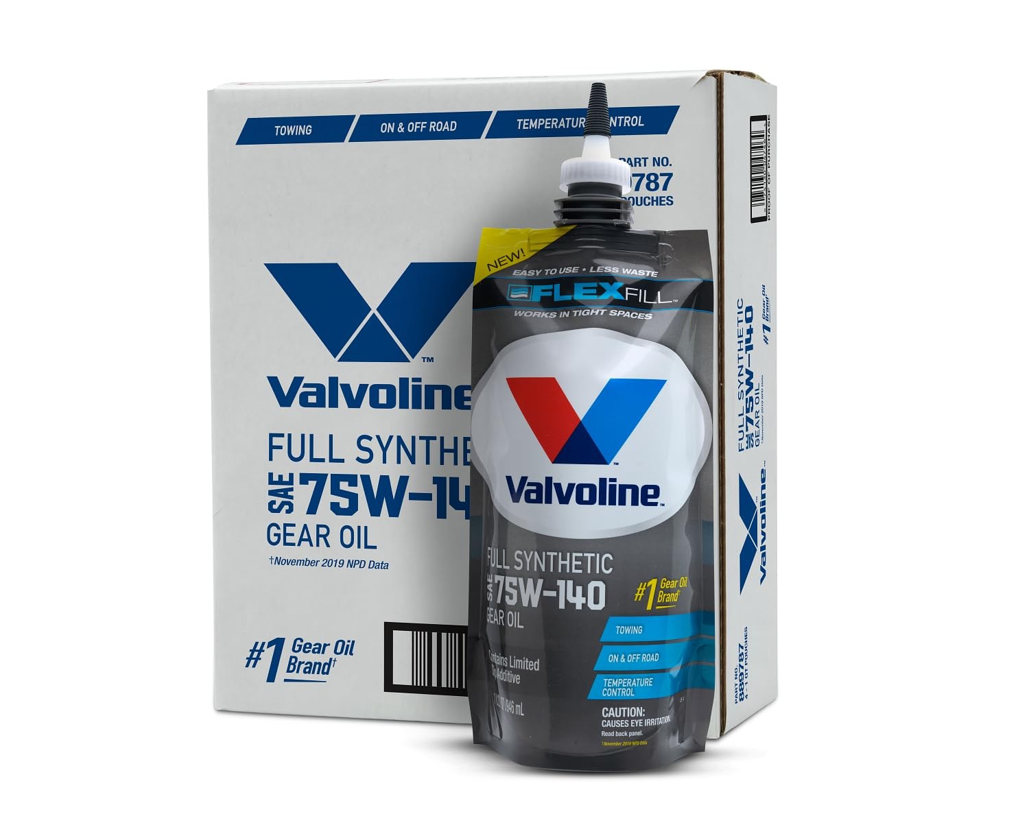 Flexfill SAE 75W140 Full Synthetic Gear Oil 1 QT, Case of 4
