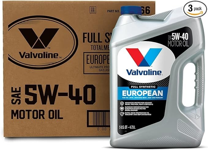 Valvoline European Vehicle Full Synthetic SAE 5W-40 Motor Oil 5 QT, Case of 3
