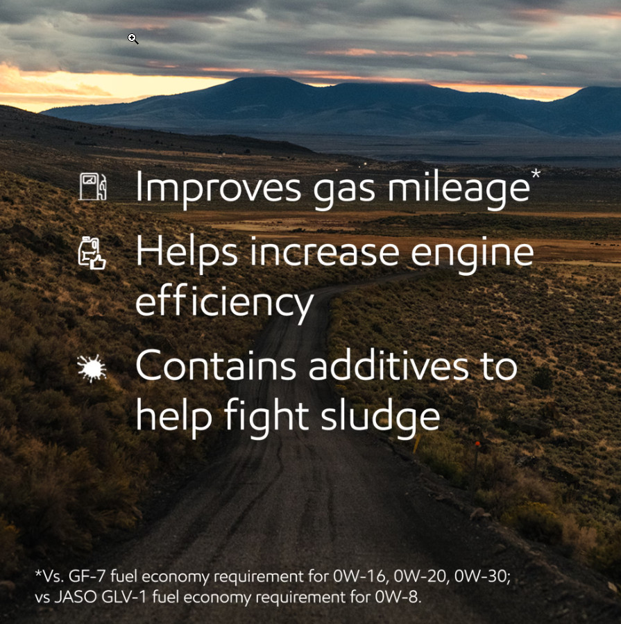 Mobil 1 Advanced Fuel Economy Full Synthetic Motor Oil 0W-8, 5 Quart