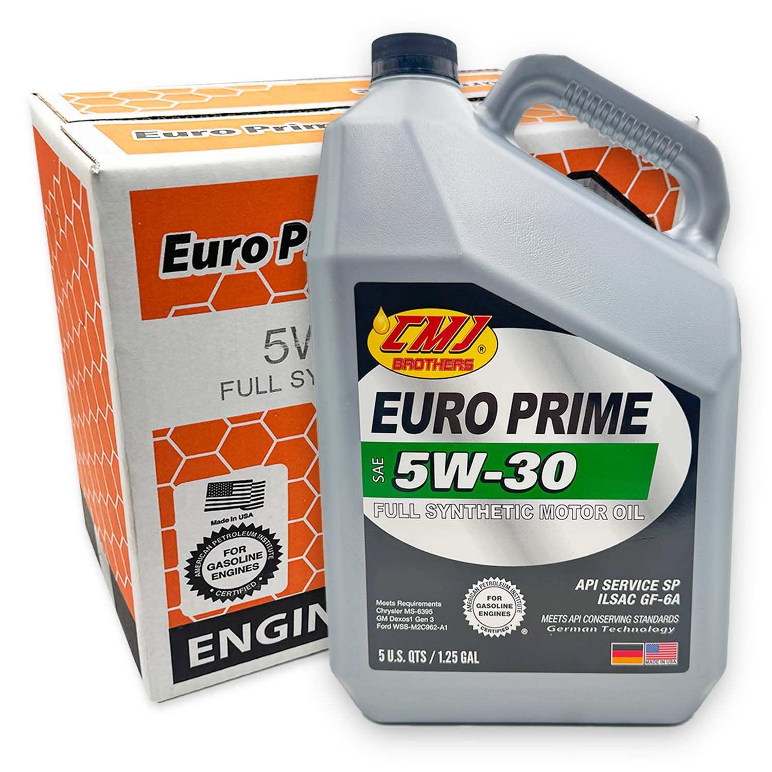 3 Pack 5 QT CMJ Brothers EURO PRIME 5W-30 Full Synthetic Motor Oil
