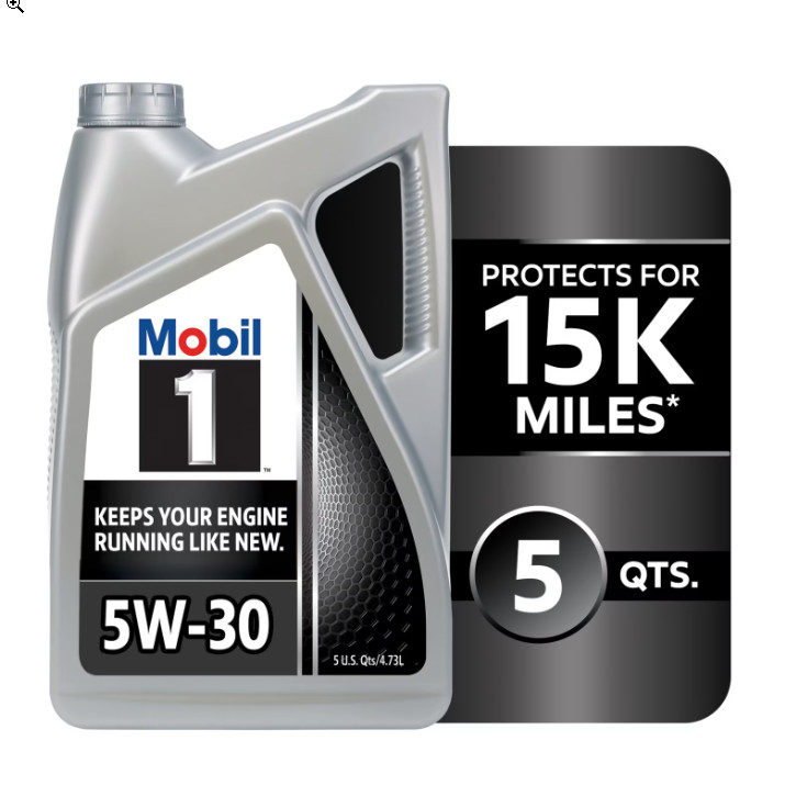Mobil 1 Advanced Full Synthetic Motor Oil 5W-30, 5 Quart