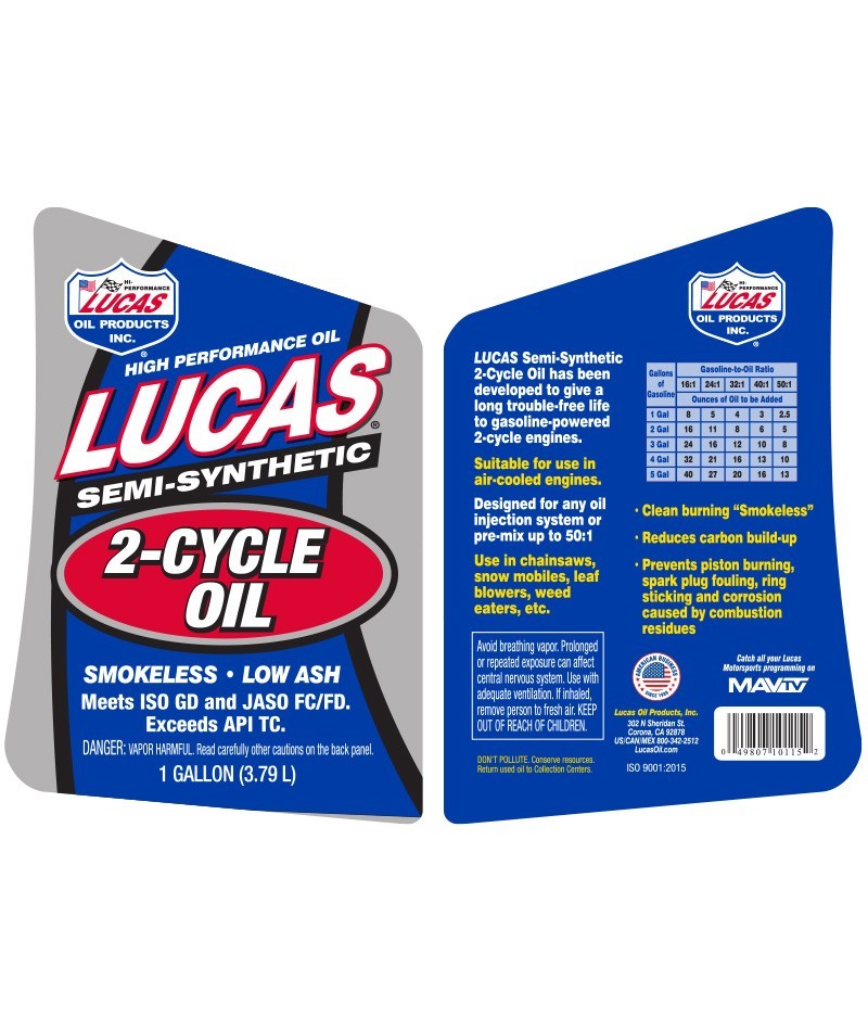 Lucas Oil 10115 Semi-Synthetic 2-Cycle Racing Oil (1 Gal) – Single