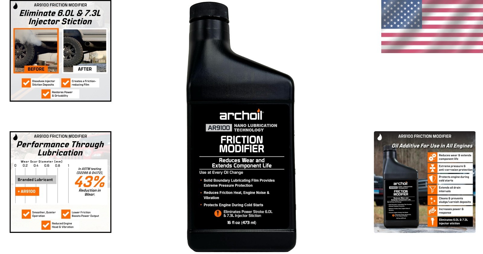 16oz AR9100 Oil Additive – Optimal Solution for Cold Starts & Injector Stiction