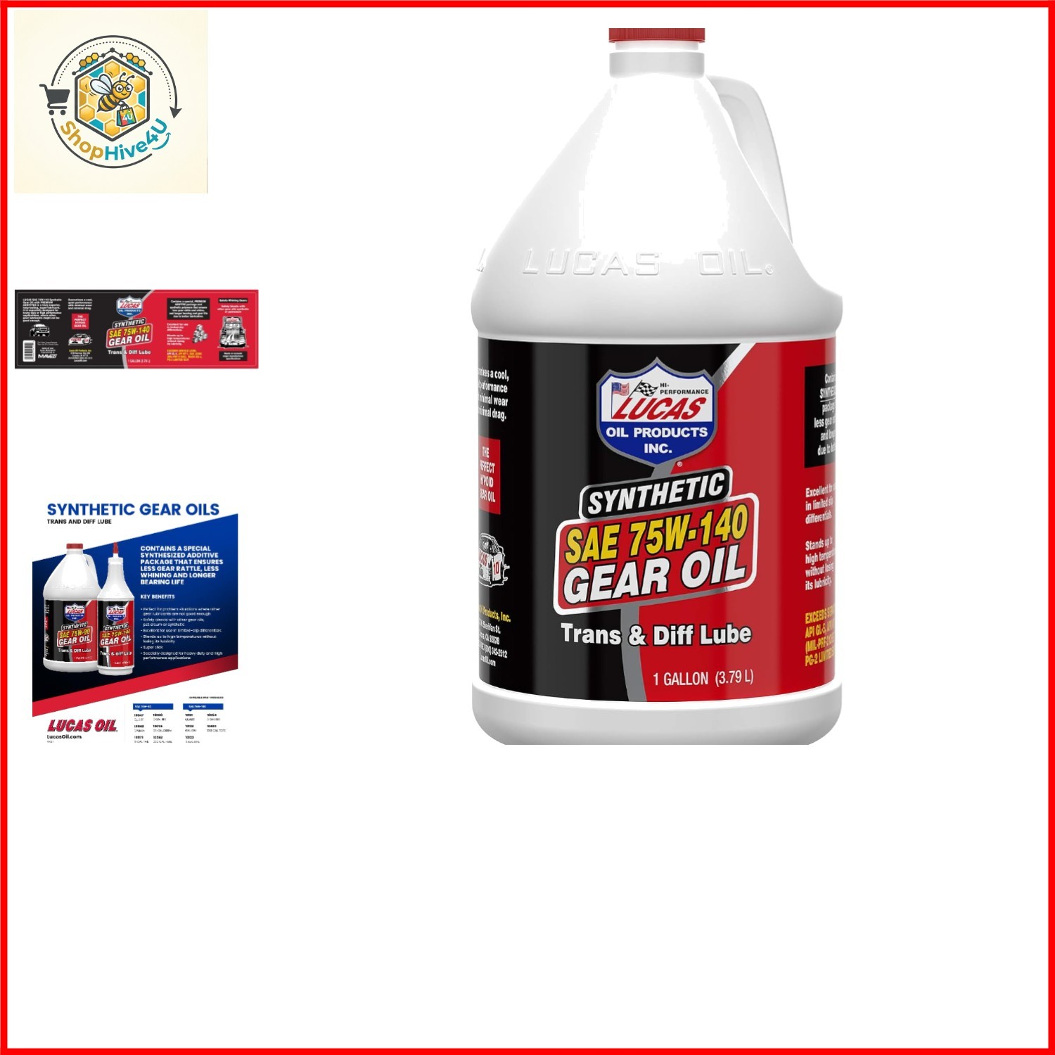10122 75 W-140 Synthetic Motor Lube, Case of 4