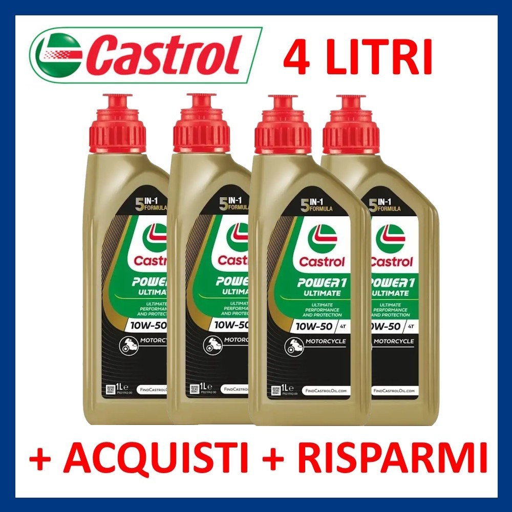 Castrol Power 1 Ultimate SAE 10W50 4 Stroke Motorcycle Scooter Quad Engine Oil 4 Litre