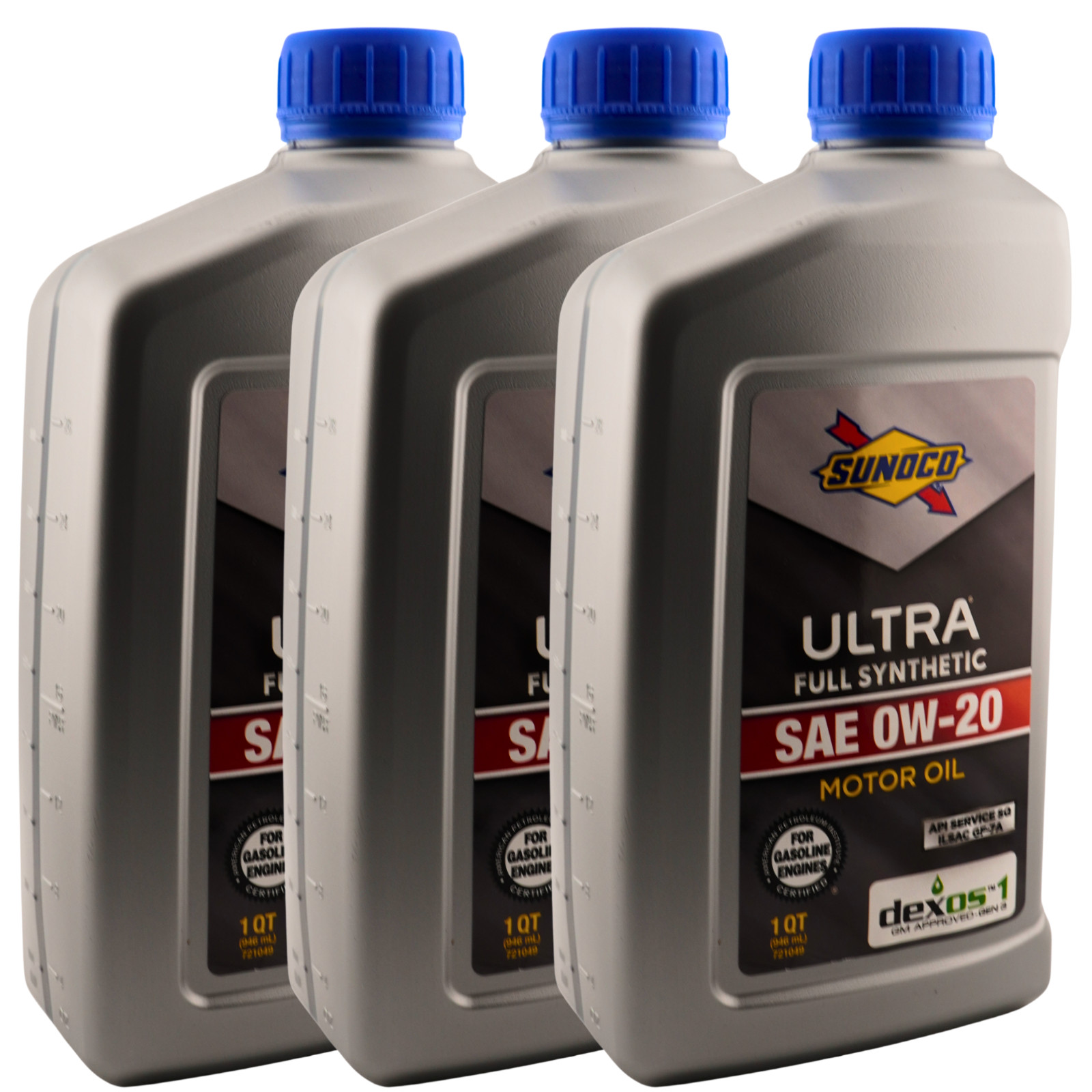 Sunoco 5793 Full Synthetic 0W-20 Motor Oil – dexos1 Approved, 1 Quart – 3 Pack