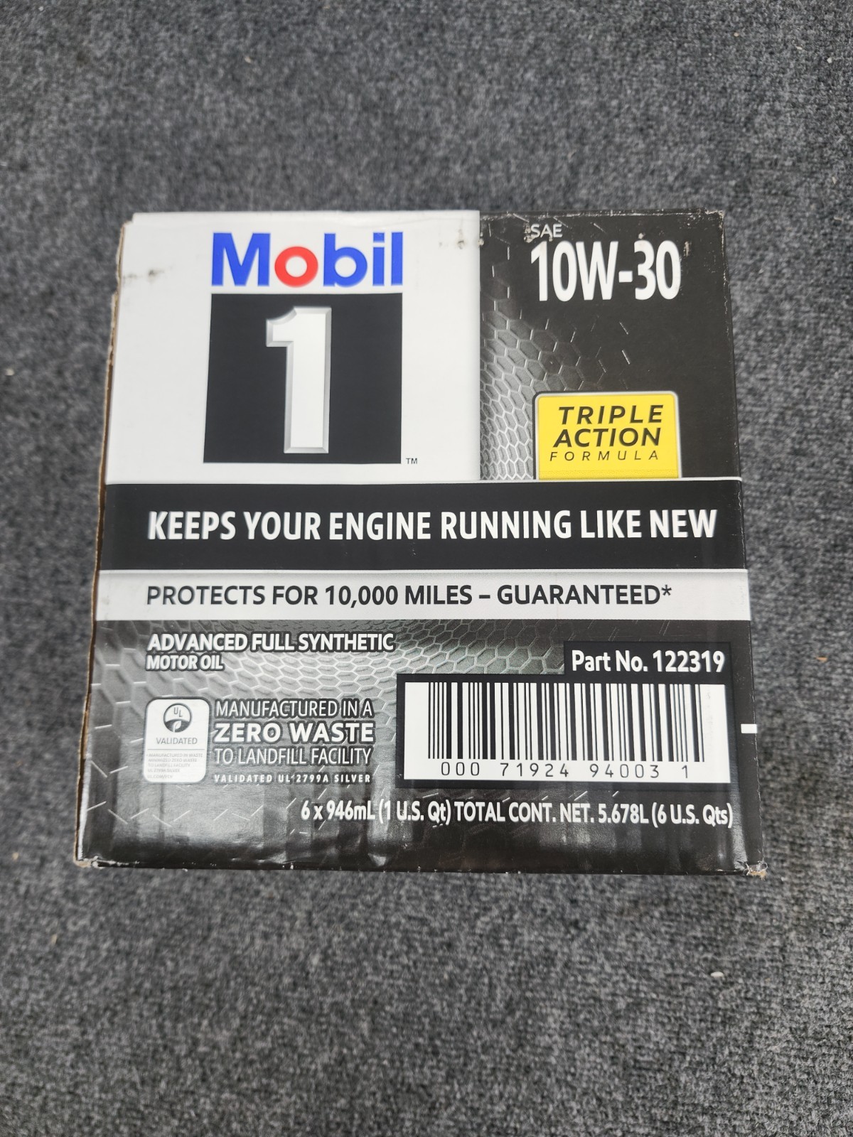 6 Pack Mobil 1 SAE 10W-30 Advanced Full Synthetic Motor Oil 1 Quart New #122319