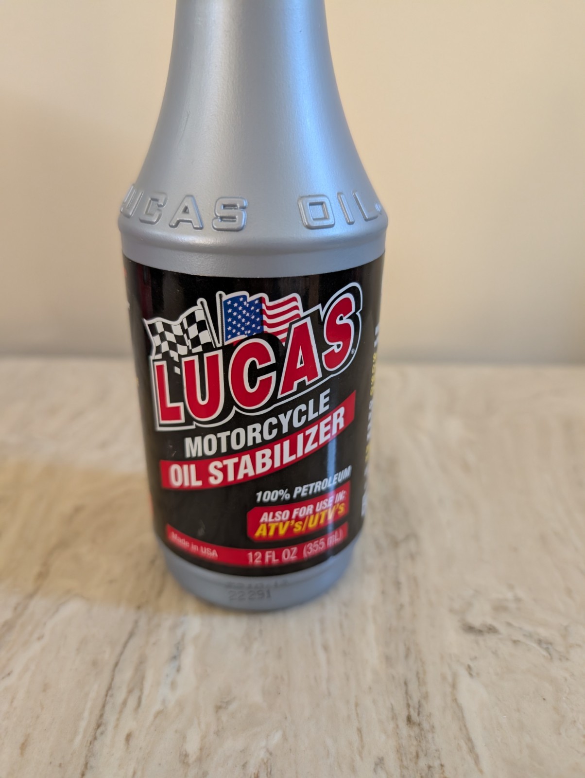 LUCAS Petroleum Based Motorcycle ATV UTV Oil Stabilizer Additive Treatment 12oz