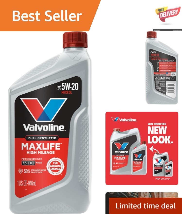 Engine Protecting MaxLife Full Synthetic 5W-20 Oil – 1 Quart for Cars & Trucks