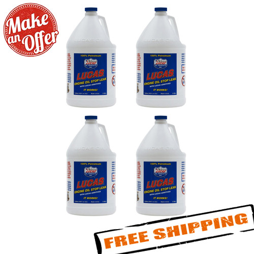 Lucas Oil 10279 Engine Oil Stop Leak, 1 Gallon Jugs – Set of 4