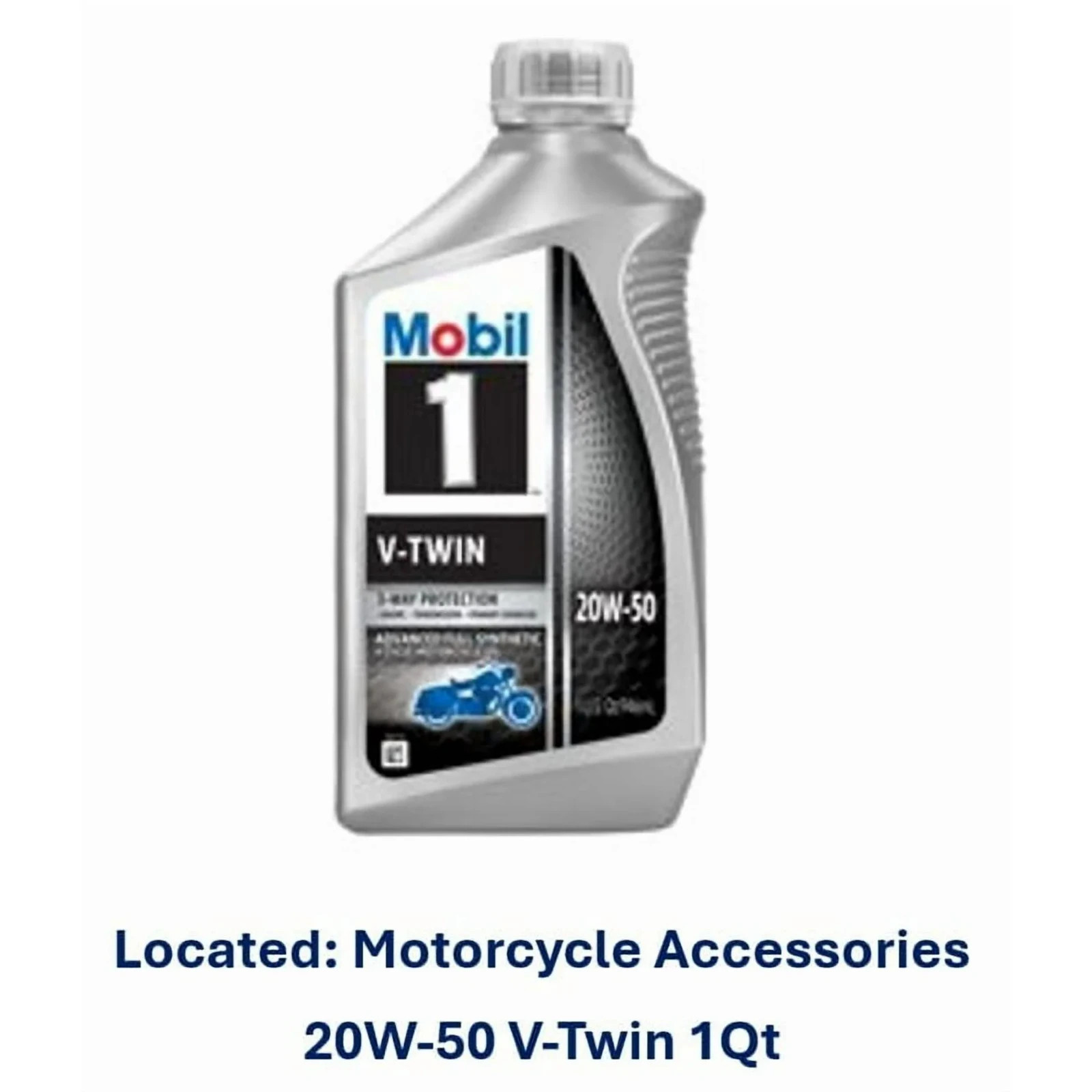 (6 pack) Mobil 1 V-Twin Full Synthetic Motorcycle Oil 20W-50, 1 Quart