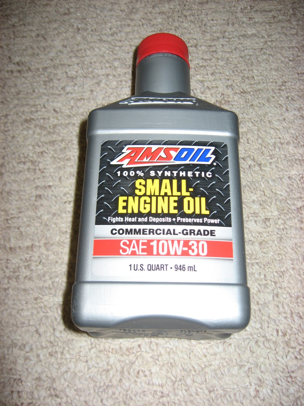 Amsoil Synthetic Small Engine Oil 10W-30 SAE Commercial-Grade 1 Quart ASEQT New