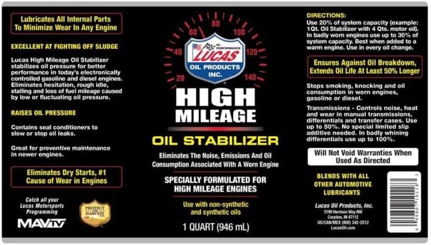 10118 High Mileage Oil Stabilizer – 1 Quart