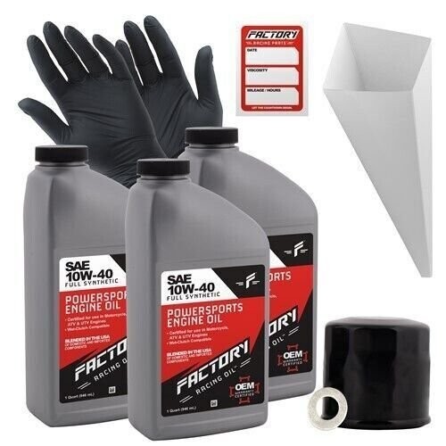 Factory Racing Parts 10W40 3Qt Oil Change Kit For Suzuki LT-V700F 4×4 2004-2006