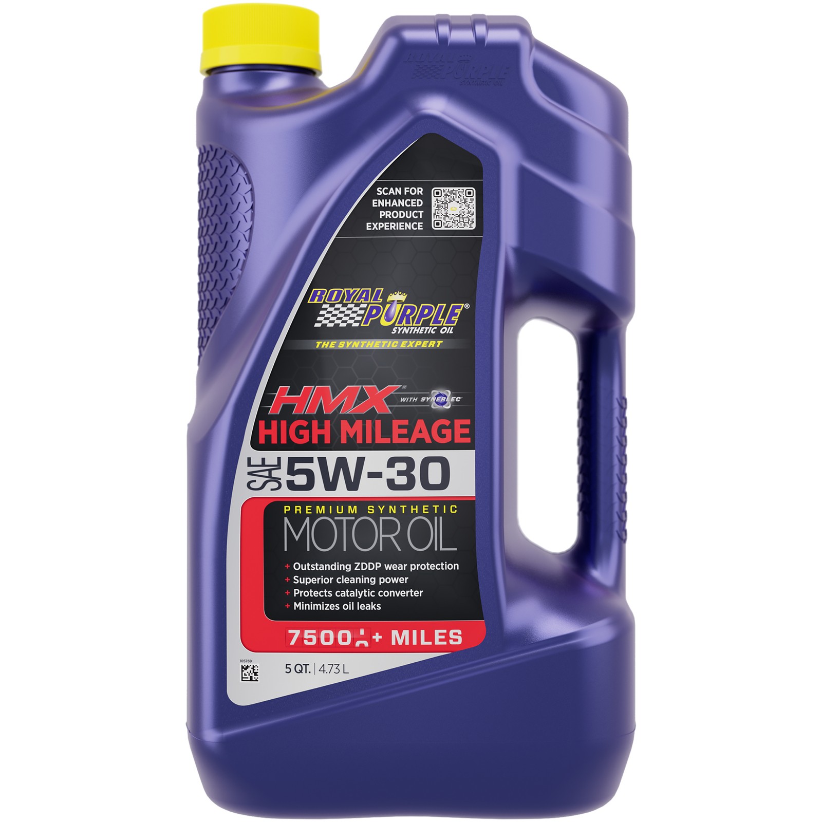 Royal Purple HMX 5W-30 High-Mileage Synthetic Motor Oil – Anti-Wear & Seal Resto