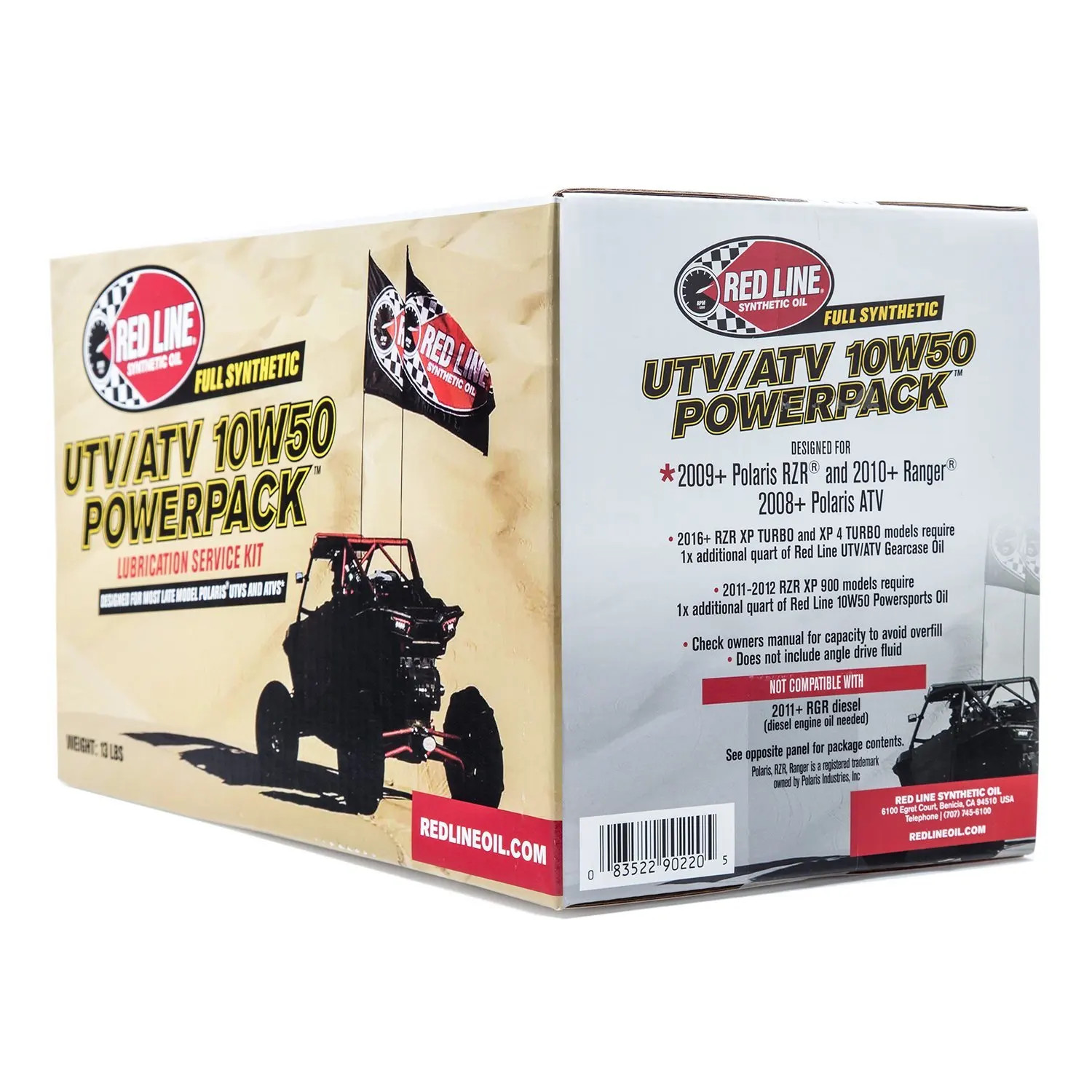 Red Line Oil Powerpack Kit UTV ATV 10W50 Oil Change Fluid Power Pak 90220