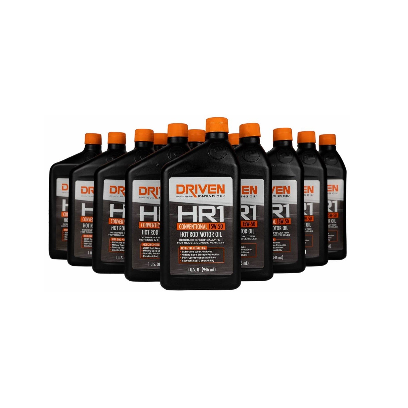 Driven Racing Oil HR1 15W-50 Conventional Hot Rod Motor Oil 1 Quart Pack of 12