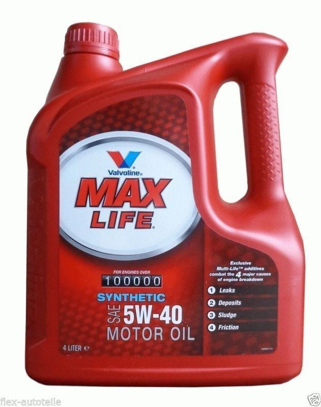 4l Valvoline Max Life fully synth. 5W40 Engine Oil for VW Audi Mercedes Seat Skoda