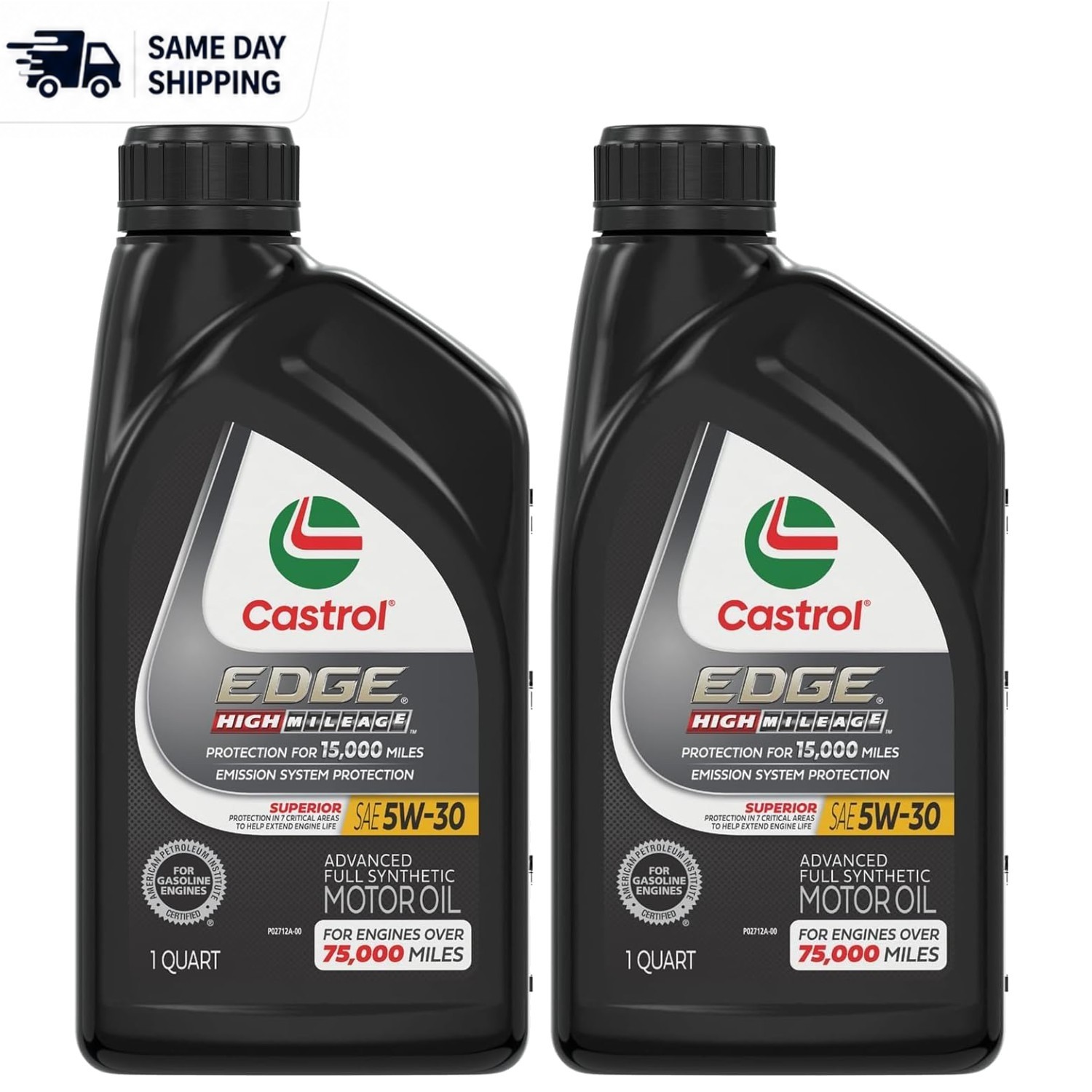 Edge 5W-30 Full Synthetic Motor Oil, 2 Pack – Universal Fit and High Mileage